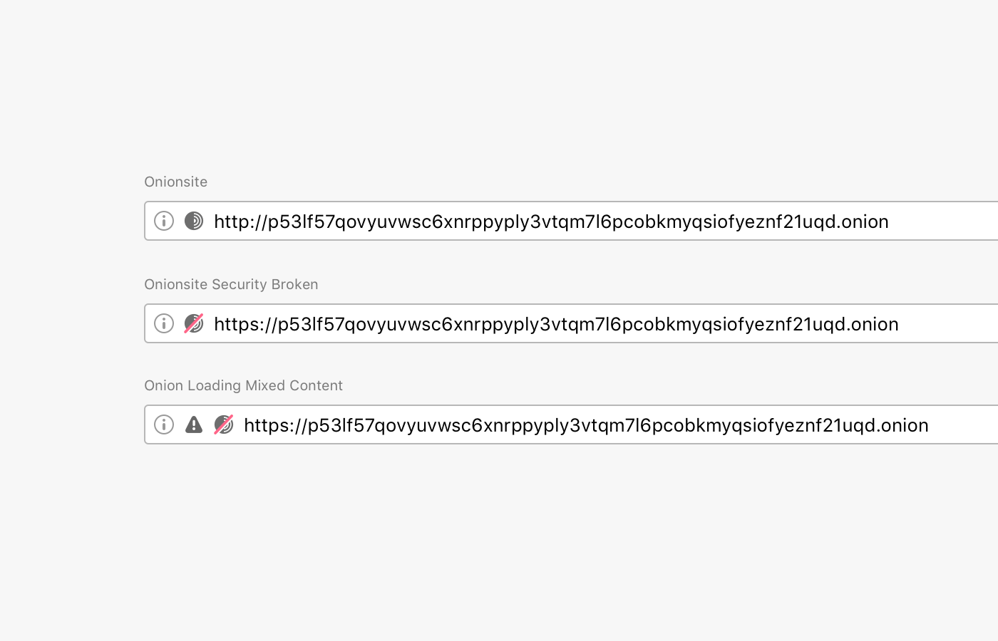 Індыкатары бяспекі URL-адрасы браўзера Tor 9.5
